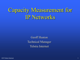 Capacity Planning for the Internet
