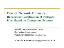 Passive Network Forensics