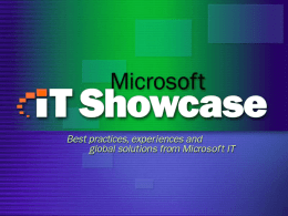 Showcase: Secure Wireless LAN at Microsoft Technical Presentation