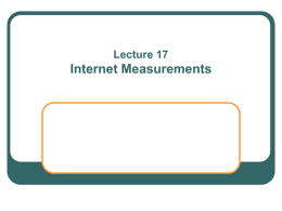 Internet Measurements - Computer Science & Engineering