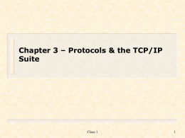 Protocols & the TCP/IP Suite