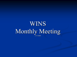 WINS Monthly Meeting 11_05_2004