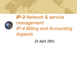 IP-3 management IP-4 Billing and Accounting Aspects
