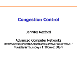 Overview: Congestion Control