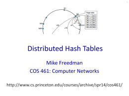 Distributed Hash Tables Mike Freedman COS 461: Computer Networks