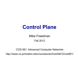 Control Plane Mike Freedman