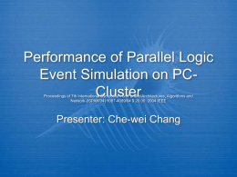 Performance of Logic Event Simulation on PC