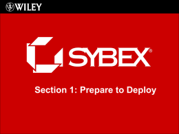 Section 1: Prepare to Deploy