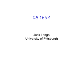 Streaming - University of Pittsburgh