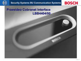 Security Systems BU Communication Systems