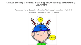 Critical Security Controls: Planning, Implementing, and Auditing with