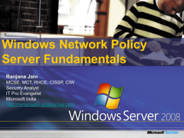 Windows Network Policy Server Fundamentals Ranjana
