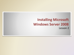 Installing Microsoft Windows Server 2008