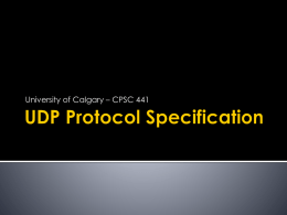 UDP Protocol Specification