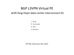 BGP L3VPN Virtual PE Framework draft-fang-l3vpn