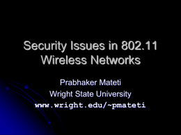Wireless Security - Wright State University