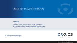 Black-box analysis of malware