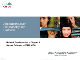 Ch. 3 - Application Layer Functionality and Protocols