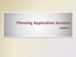 Chapter 4 - Planning Application Services