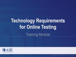 Technology Requirements Training Module