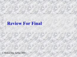 Review For Final - Eastern Illinois University