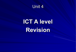 ICT4 Exam Revision