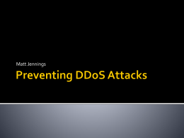 Preventing DDoS Attacks - Indiana University of Pennsylvania