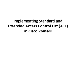 Implementing Standard and Extended Access Control List (ACL) in