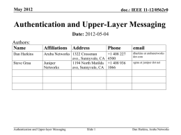 Authentication and Upper-Layer Messaging