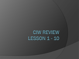 CIW Review Lesson 1