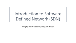 Introduction to Software Defined Network (SDN)