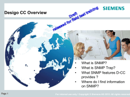 Overview and Operation - SIEMENS TRA Altervista