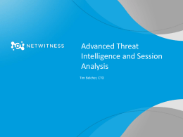 Advanced Threat Intelligence and Session Analysis