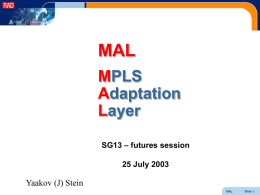 MAL - MPLS Adatation Layer