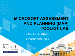 microsoft assessment and planning (map) toolkit