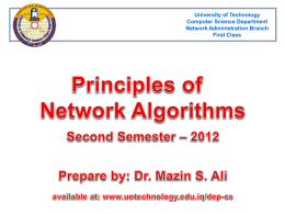 Principles of Network Algorithms - Mazin S. Al