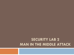 Security Lab 2 MAN IN THE MIDDLE ATTACK