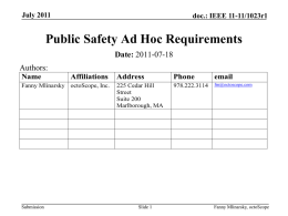 Public Safety Ad Hoc Requirements