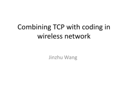 Combining TCP with network coding in wireless network