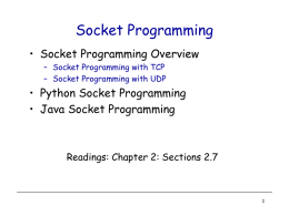 Socket Programming - CSE Labs User Home Pages