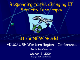 Responding to the Changing Security Landscape: It`s a