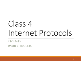 IP, ICMP - CSCI 6433 Internet Protocols