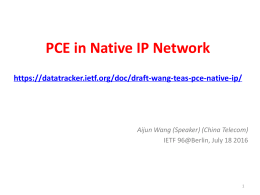 PCE - IETF