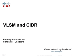VLSM and CIDR