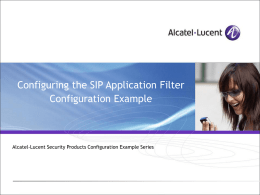 Configuring the SIP Application Filter