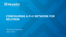 Configuring a P+V NETWORK FOR Neutron