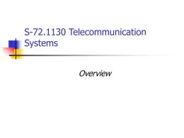 Overview to Telecommunication Systems