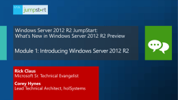 Windows Server 2012 R2 Overview - Center