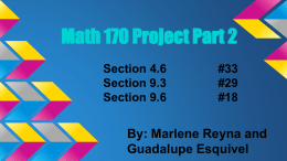 Math 170 Project Part 2