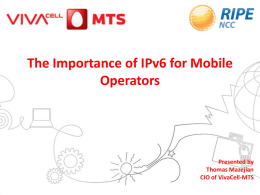 The Importance of IPv6 for mobile operators